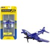Vought F4U Corsair Fighter Aircraft Blue 'United States Marine Corps' with Runway Section Diecast Model Airplane by Runway24