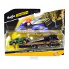 Ramp Truck #80 Dark Gray Metallic with Gold Metallic Stripes 'JDM Garage' and 1980 Datsun 280ZX (S130) #80 Green Metallic with Stripes 'Elite Transport' Series 1/64 Diecast Models by Maisto