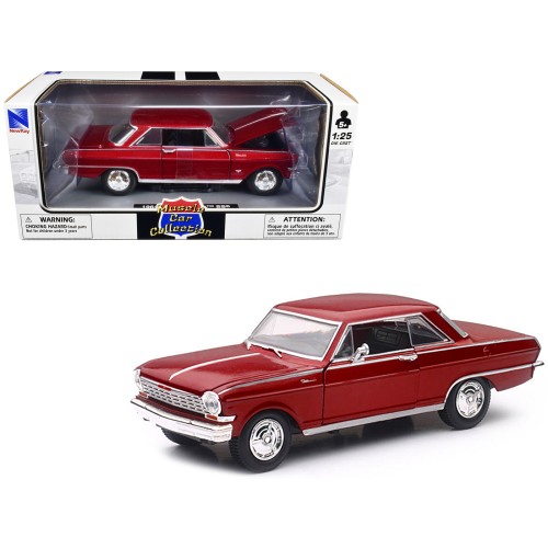 1964 Chevrolet Nova SS Burgundy 'Muscle Car Collection' 1/25 Diecast Model Car by New Ray
