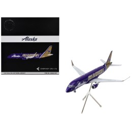 Embraer ERJ-175 Commercial Aircraft 'Alaska Airlines/Horizon - University of Washington Huskies' (N662QX) Purple with Gold Tail 'Gemini 200' Series 1/200 Diecast Model Airplane by GeminiJetsG2ASA1287