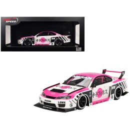 Nissan 'LB-Super Silhouette' S15 SILVIA RHD (Right Hand Drive) #99 'Auto Finesse - SEMA 2023' White and Pink 1/18 Model Car by Top Speed