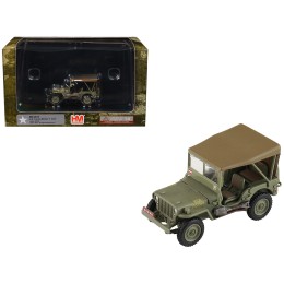 U.S. 1/4 ton Military Vehicle Olive Drab 'Gen. Douglas MacArthur Leyte WWII' (1945) United States Army 'Ground Power Series' 1/72 Diecast Model by Hobby Master
