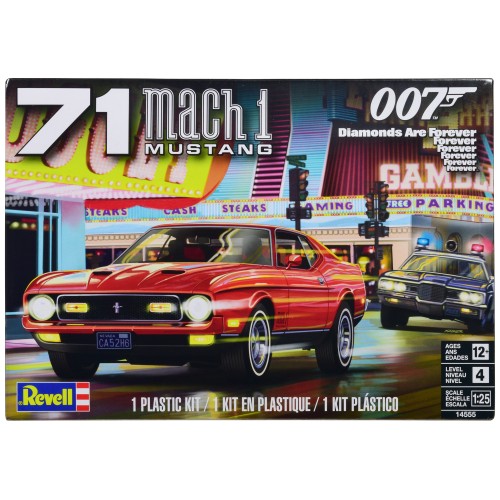 Level 4 Model Kit 1971 Ford Mustang Mach 1 James Bond 007 'Diamonds Are Forever' (1971) Movie 1/25 Scale Model by Revell