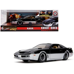 K.A.R.R. Black and Silver with Light 'Knight Rider' (1982) TV Series 'Hollywood Rides' Series 1/24 Diecast Model Car by Jada