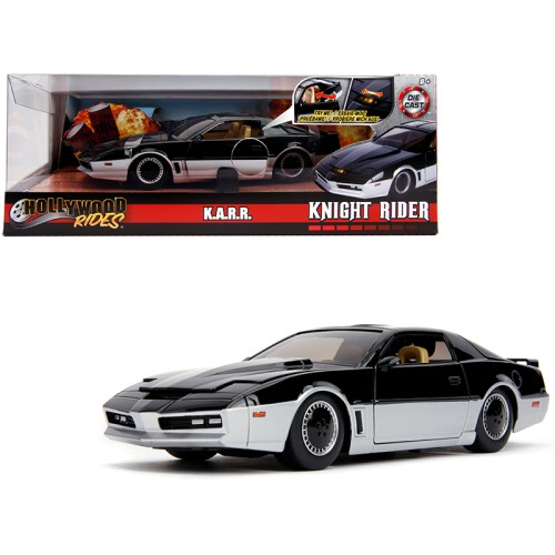 K.A.R.R. Black and Silver with Light 'Knight Rider' (1982) TV Series 'Hollywood Rides' Series 1/24 Diecast Model Car by Jada