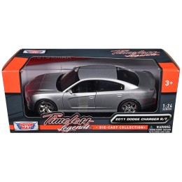 2011 Dodge Charger R/T Hemi Silver 1/24 Diecast Model Car by Motormax