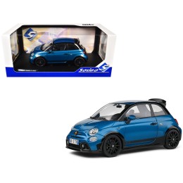 2022 Fiat 695 Abarth 'Tributo 131 Rally' Podium Blue Metallic with Black Side Stripes 1/18 Diecast Model Car by Solido