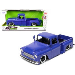 1955 Chevrolet Stepside Pickup Truck Matt Blue 'Just Trucks' Series 1/24 Diecast Model Car by Jada