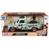 1966 Chevrolet C10 Fleetside Pickup Truck Light Green (Rusted) 'Weathered Treasures' Series 1/24 Diecast Model Car by Motormax