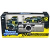 1950 Ford COE Flatbed Truck #61 and 1966 Ford GT40 MK II #61 Green Metallic with Yellow Stripes 'Muscle Transports' Series 1/64 Diecast Model Cars by Muscle Machines