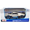 Bugatti Divo Satin White Metallic with Carbon and Blue Accents 'Special Edition' 1/24 Diecast Model Car by Maisto