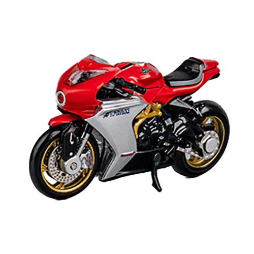 MV Agusta Superveloce 800 Motorcycle Red and Silver with Figure 1/64 Diecast Model by CM Model
