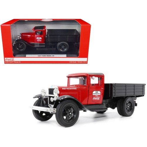 1931 Ford Model AA Pickup Truck Red and Black 'Go Refreshed - Drink Coca-Cola' 1/24 Diecast Model Car by Motor City Classics
