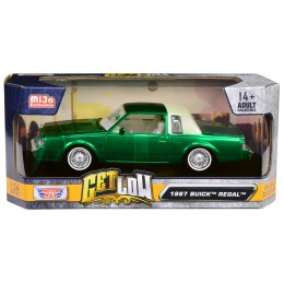 1987 Buick Regal Green Metallic with White Interior 'Get Low' Series 1/24 Diecast Model Car by Motormax