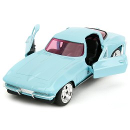 1966 Chevrolet Corvette Light Blue with Pink Tinted Windows 'Pink Slips' Series 1/32 Diecast Model Car by Jada