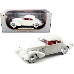 1936 Cord 810 Coupe White with Red Interior 1/18 Diecast Model Car by Signature Models