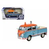 Volkswagen Type 2 (T1) Delivery Service Pickup Truck Blue and Orange 'VW-Kundendienst' 1/24 Diecast Model Car by Motormax