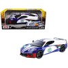2020 Chevrolet Corvette #28 White with Blue Graphics 'GT Racing' Series 1/24 Diecast Model Car by Motormax