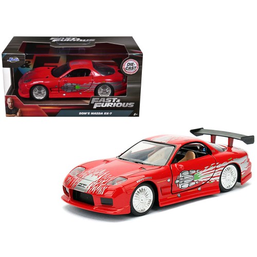 Dom's Mazda RX-7 Red with Graphics 'Fast & Furious' Movie 1/32 Diecast Model Car by Jada