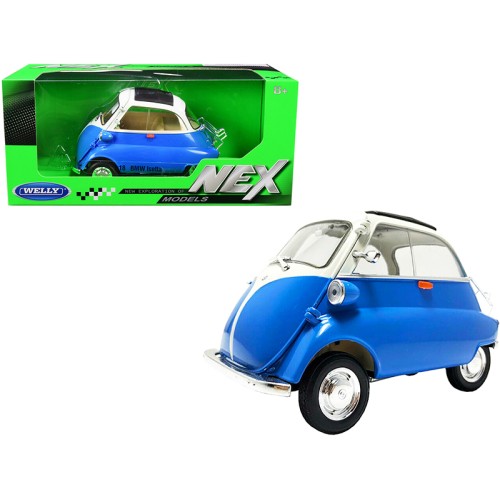BMW Isetta Blue and White 'NEX Models' 1/18 Diecast Model Car by Welly