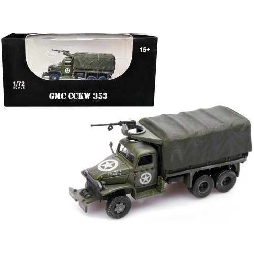 GMC CCKW 353 Truck With Mounted Gun Olive Drab '4734511-S' US Army World War II 1/72 Diecast Model by Legion