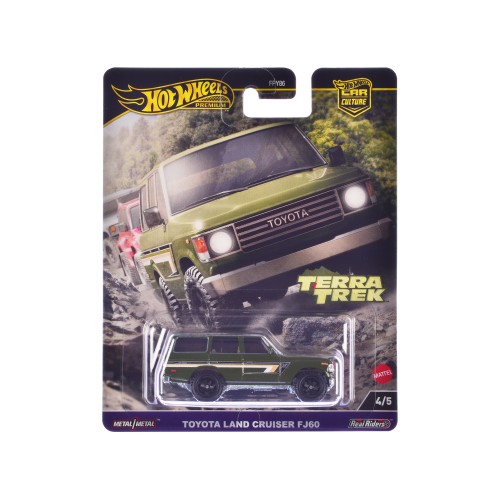 Toyota Land Cruiser FJ60 Green with Stripes 'Terra Trek' Series Diecast Model Car by Hot Wheels