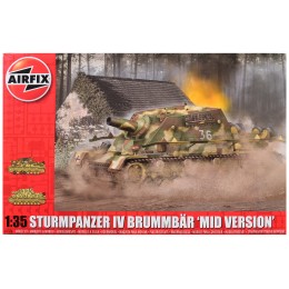 Level 3 Model Kit Sturmpanzer IV Brummbar 'Mid Version' Tank with 2 Scheme Options 1/35 Plastic Model Kit by Airfix