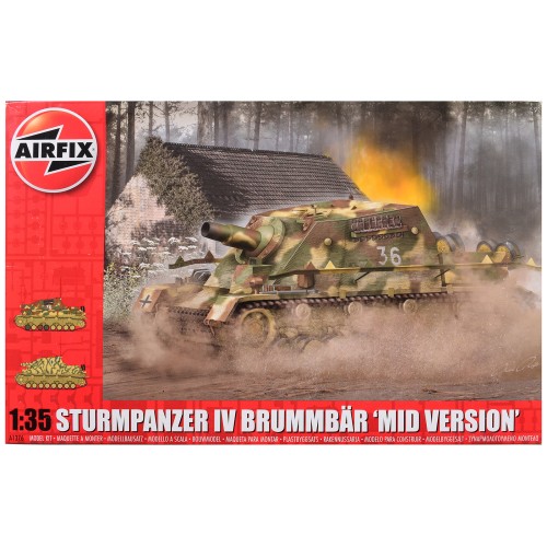 Level 3 Model Kit Sturmpanzer IV Brummbar 'Mid Version' Tank with 2 Scheme Options 1/35 Plastic Model Kit by Airfix