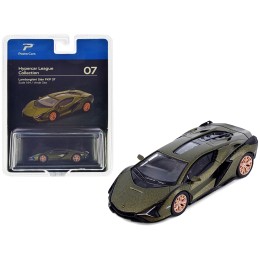 Lamborghini Sian FKP 37 Verde Gea Green Metallic 'Hypercar League Collection' 1/64 Diecast Model Car by PosterCars