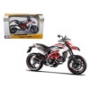 2013 Ducati Hypermotard SP White with Black and Red Stripes 1/12 Diecast Motorcycle Model by Maisto