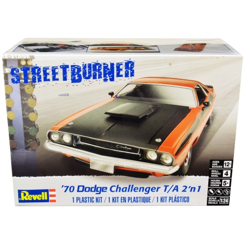 Level 4 Model Kit 1970 Dodge Challenger T/A 'Streetburner' 2-in-1 Kit 1/24 Scale Model by Revell