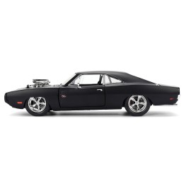 1970 Dodge Charger R/T Matt Black 'Fast & Furious' (2009) Movie 'Fast & Furious' Series 1/24 Diecast Model Car by Jada