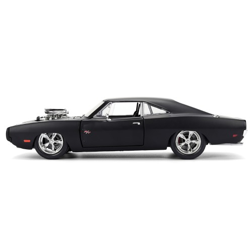 1970 Dodge Charger R/T Matt Black 'Fast & Furious' (2009) Movie 'Fast & Furious' Series 1/24 Diecast Model Car by Jada