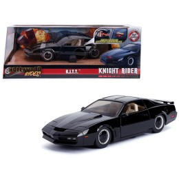 1982 Pontiac Firebird Trans Am Black with Light K.I.T.T. 'Knight Rider' (1982) TV Series 'Hollywood Rides' Series 1/24 Diecast Model Car by Jada