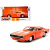1968 Dodge Charger R/T SRT Orange with White Stripes and Graphics 'Bigtime Muscle' Series 1/24 Diecast Model Car by Jada