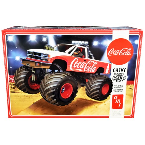 Skill 2 Model Kit Chevrolet Silverado Monster Truck 'Coca-Cola' 1/25 Scale Model by AMT