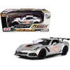 2019 Chevrolet Corvette ZR1 #2 Silver with Black and Orange Stripes 'GT Racing' Series 1/24 Diecast Model Car by Motormax