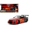 2002 Nissan Skyline GT-R (R34) RHD (Right Hand Drive) Red Metallic and Black 'Godzilla vs. Destoroyah' (1995) Movie 'Hollywood Rides' Series 1/24 Diecast Model Car by Jada