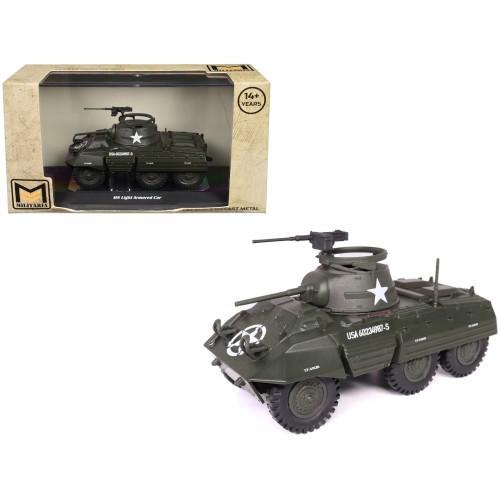 M8 Light Armored Car Olive Drab 'United States Army' 1/43 Diecast Model by Militaria Die Cast