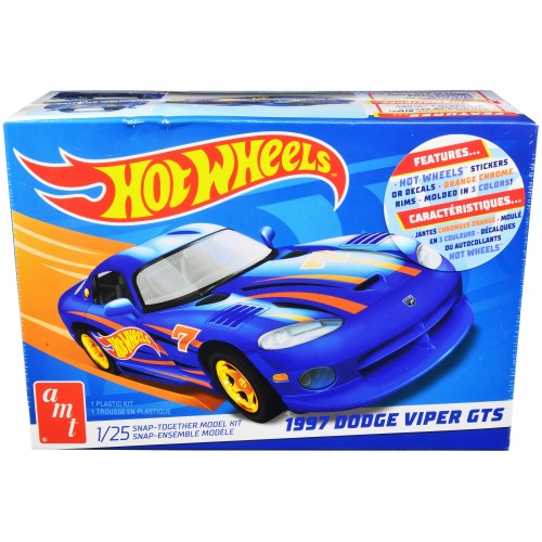 Skill 1 Snap Model Kit 1997 Dodge Viper GTS 'Hot Wheels' 1/25 Scale Model by AMT