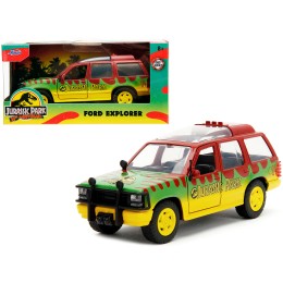 Ford Explorer Red and Yellow with Green Graphics 'Jurassic Park' (1993) Movie 30th Anniversary 'Hollywood Rides' Series 1/32 Diecast Model Car by Jada