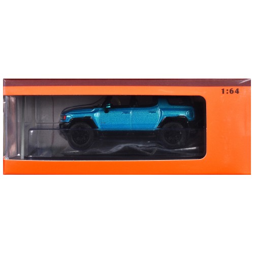 2023 GMC Hummer EV SUV Blue Metallic with Black Top 1/64 Diecast Model Car by GCD