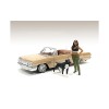 'Lowriderz' Figurine IV and a Dog for 1/18 Scale Models by American Diorama