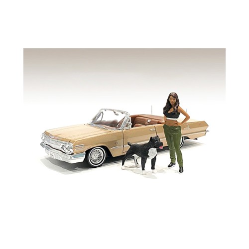 'Lowriderz' Figurine IV and a Dog for 1/18 Scale Models by American Diorama