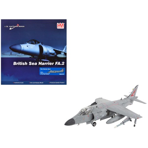 British Aerospace Sea Harrier FA.2 Aircraft with Sea Eagle Missiles 'ZH804 Fairford' (2002) British Royal Navy 'Air Power Series' 1/72 Diecast Model by Hobby Master