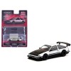 Toyota Sprinter Trueno AE86 Widebody RHD (Right Hand Drive) White and Black with Tarmac Cards 'Global64' Series 1/64 Diecast Model by Tarmac Works