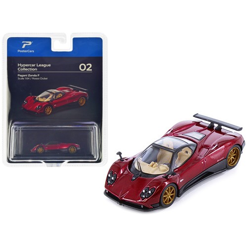 Pagani Zonda F Rosso Dubai Red Metallic 'Hypercar League Collection' 1/64 Diecast Model Car by PosterCars