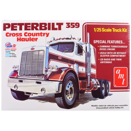 Skill 3 Model Kit Peterbilt 359 'Cross Country Hauler' 1/25 Scale Model by AMT