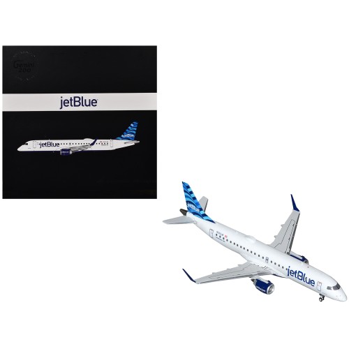 Embraer ERJ-190 Commercial Aircraft 'JetBlue Airways' (N323JB) White with Blue Striped Tail 'Gemini 200' Series 1/200 Diecast Model Airplane by GeminiJets