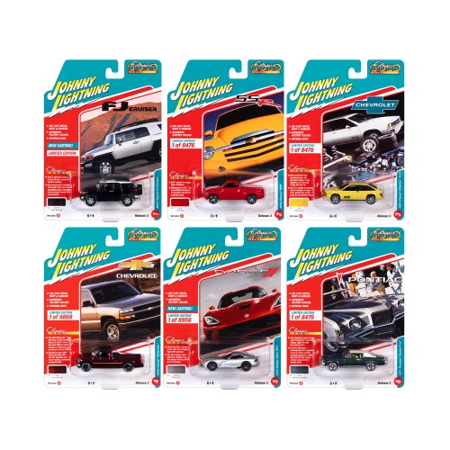 'Classic Gold Collection' 2022 Set B of 6 Cars Release 3 1/64 Diecast Model Cars by Johnny Lightning